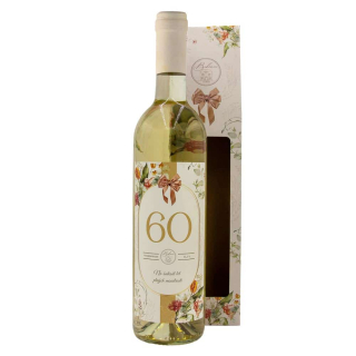 Dárkové víno Chardonnay 0,75 l - Pro ženu k 60. narozeninám