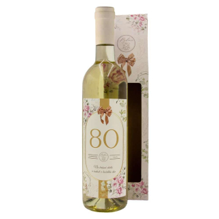 Dárkové víno Chardonnay 0,75 l - Pro ženu k 80. narozeninám