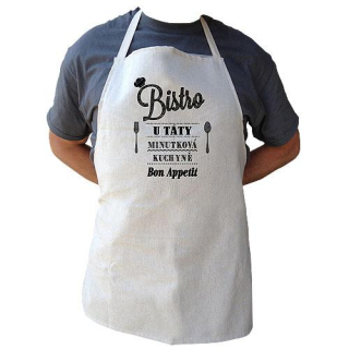 Kuchyňská zástěra s potiskem - Bistro u táty