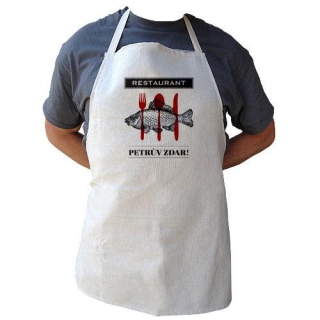 Kuchyňská zástěra s potiskem - petrův zdar