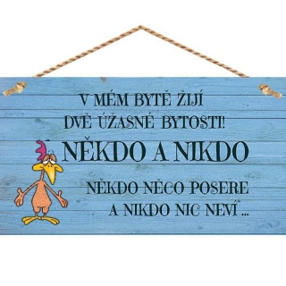 Dekorační obrázek na zavěšení 13 x 24cm - Někdo a nikdo...